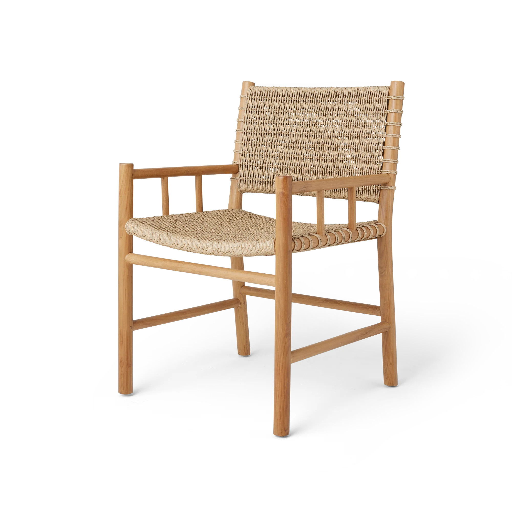 Ema Arm Chair - Performance Dining Chair with Synthetic Rattan | Hati Home