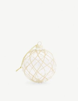 Clear gold glitter and pearl bauble 8cm | Selfridges