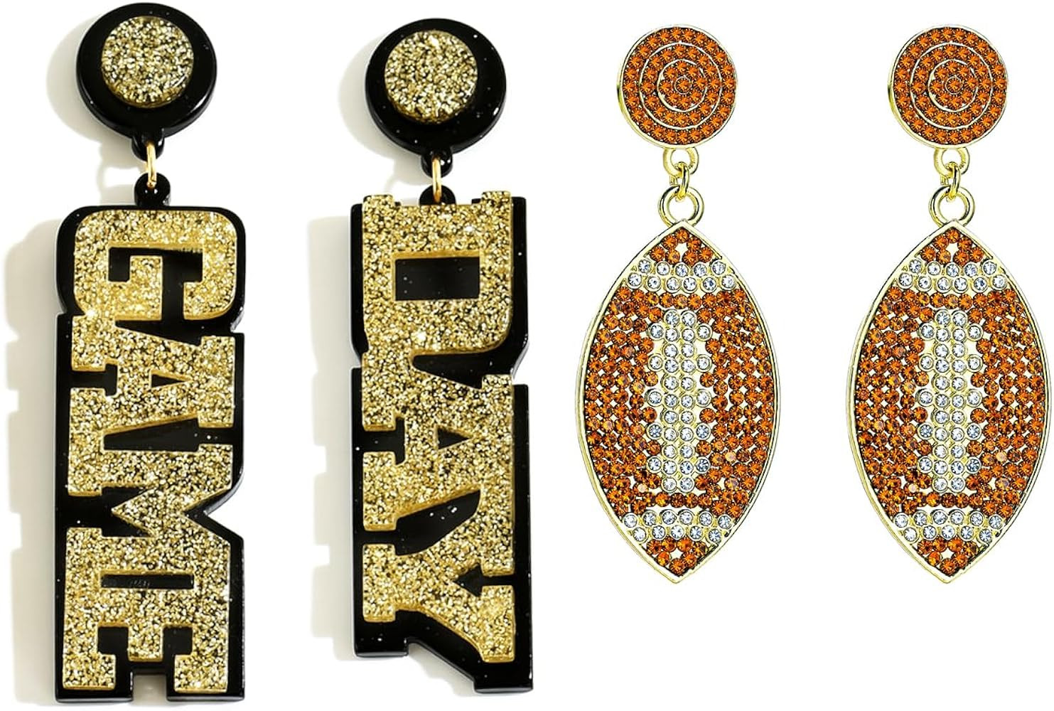 Game Day Earrings for Women Sparkling Crystal Football Earrings Set Game Day Jewelry Sports Fan E... | Amazon (US)