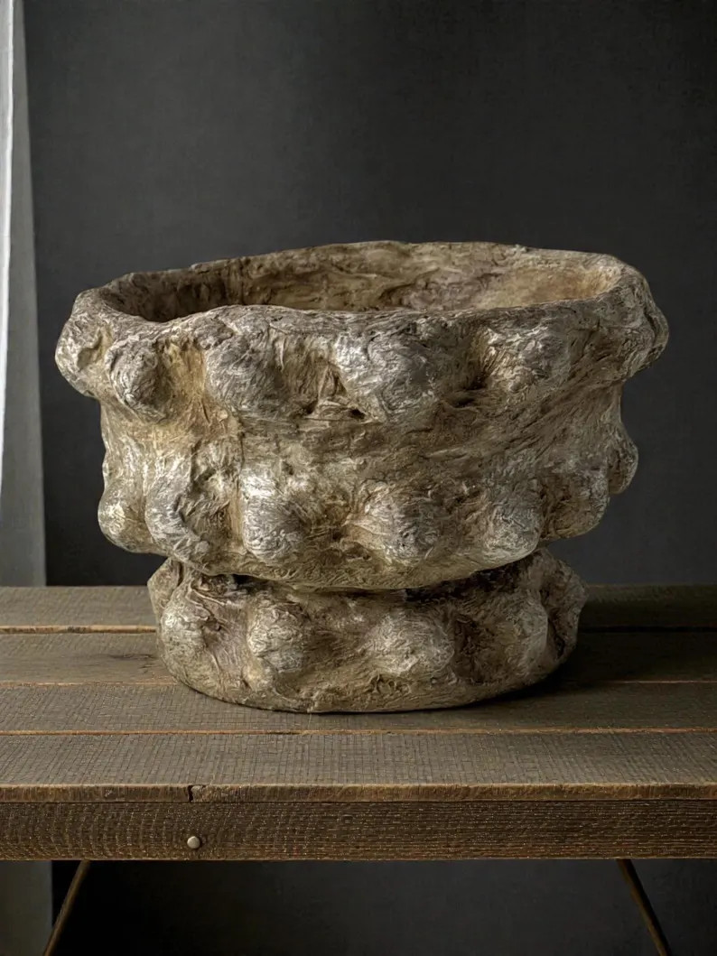 Wabi Sabi Nodular Concrete Bowl | Hand-sculpted Rustic Modern Vessel | Artisan Statement Piece - ... | Etsy (Global)