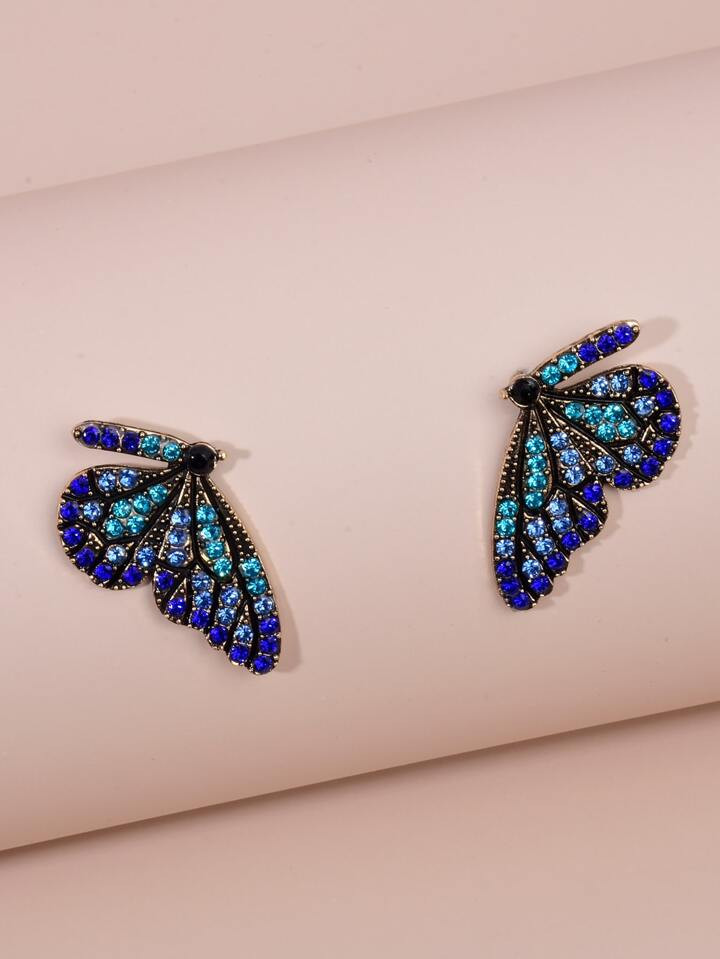 Rhinestone Butterfly Earrings | SHEIN