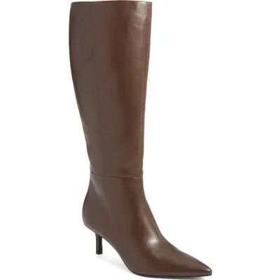 Open Edit Elara Pointed Toe Knee High Boot in Black at Nordstrom, Size 11 | Nordstrom