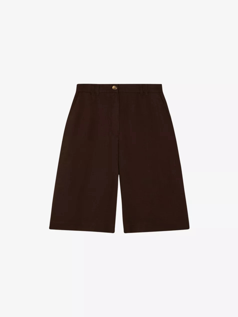 High-Rise Linen Bermuda Shorts | Selfridges
