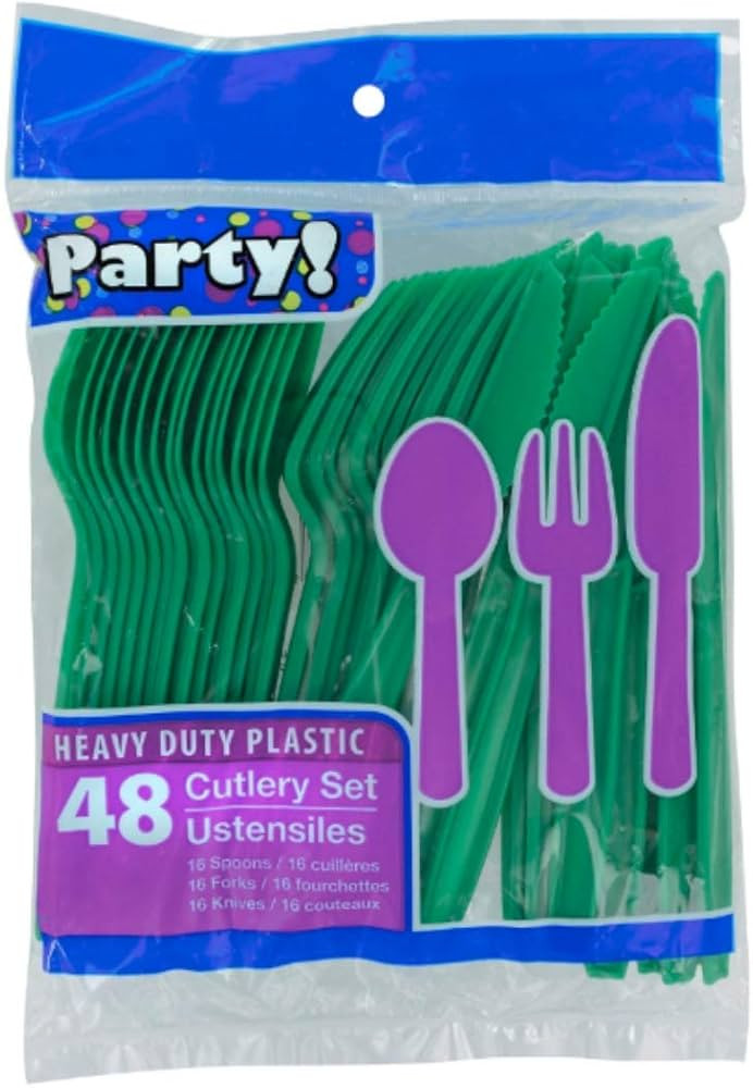 (16 Forks, 16 Spoons & 16 Knives) (Green) | Amazon (US)
