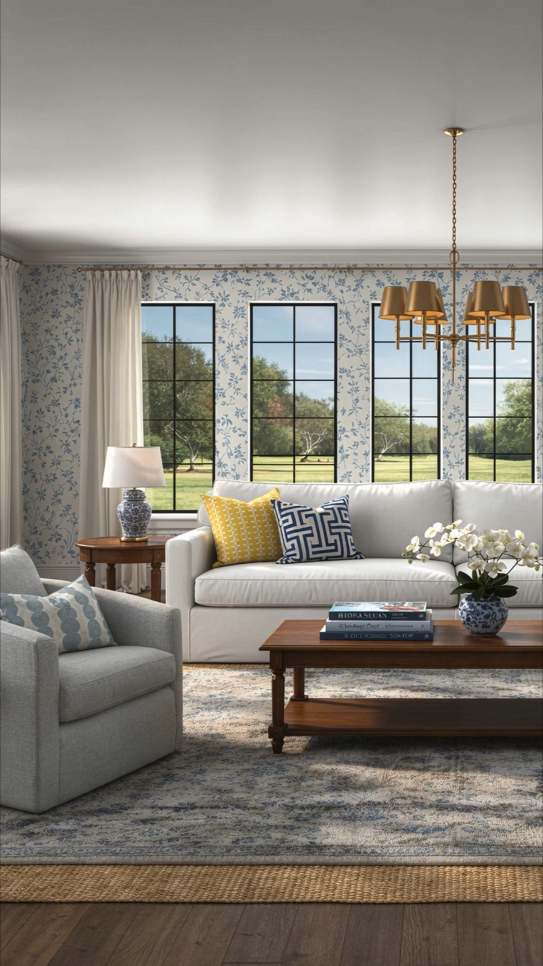 A beautiful blue and white living room design and render! 

#LTKSaleAlert #LTKHome #LTKdayinmylife