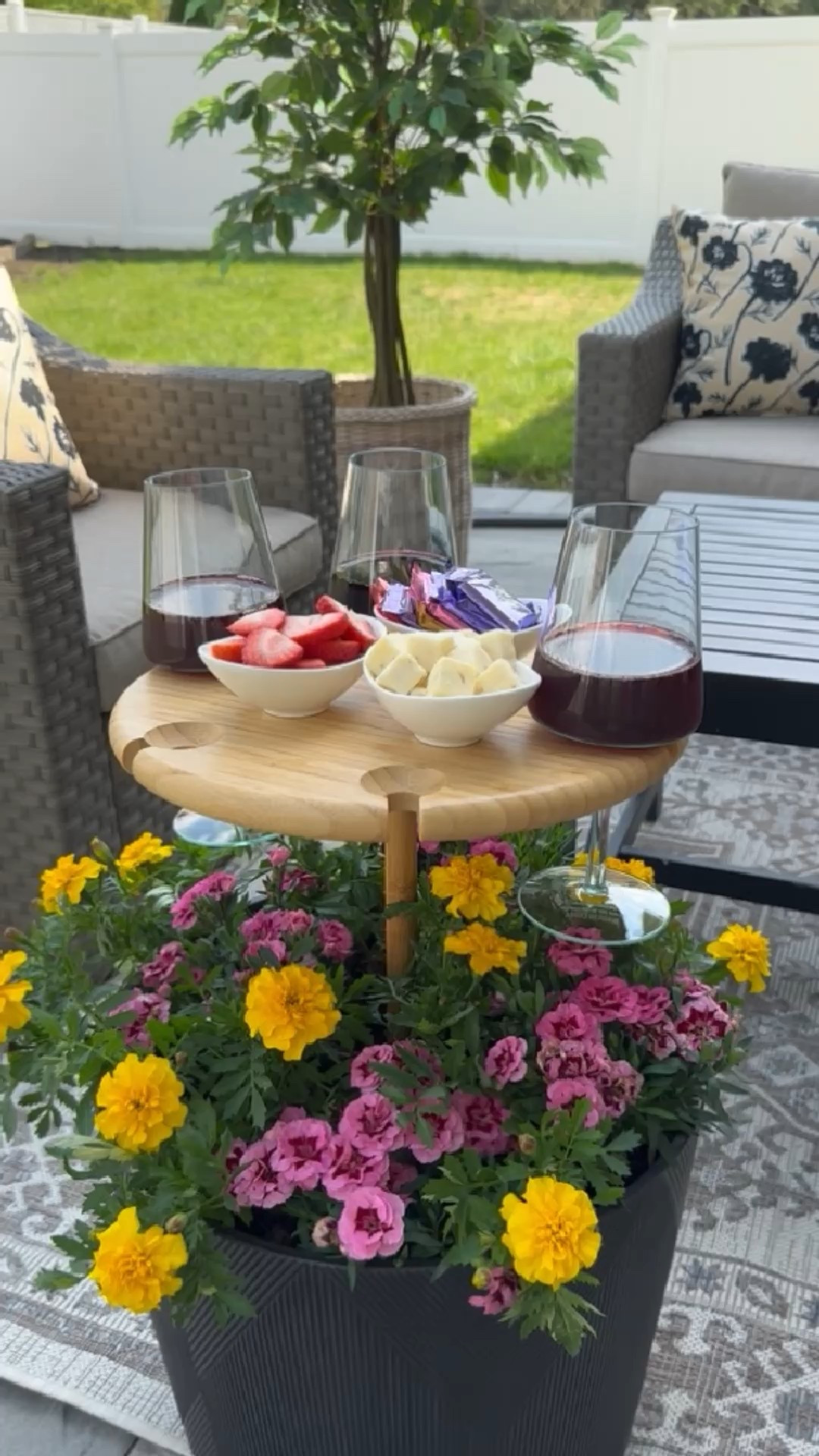 Patio planter snack and drink table 🌸🌼

#LTKSeasonal #LTKHome #LTKSpringSale