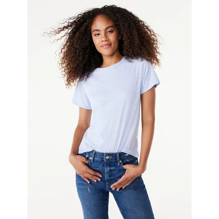 Free Assembly Women's Ringer Tee with Short Sleeves, Sizes XS-XXXL | Walmart (US)