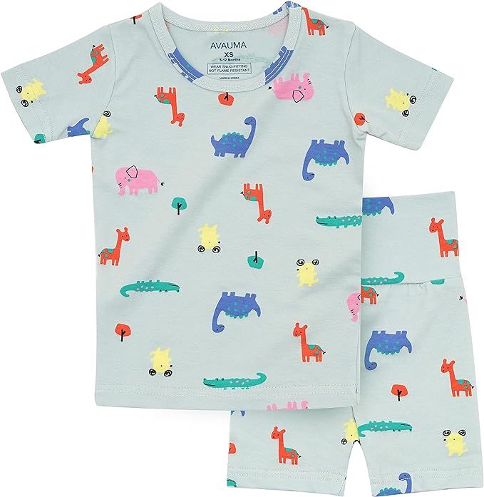 AVAUMA Baby Boys Girls Pajama Set 6M-4T Kids Cute Toddler Snug fit Short Pjs Cotton Sleepwear | Amazon (US)