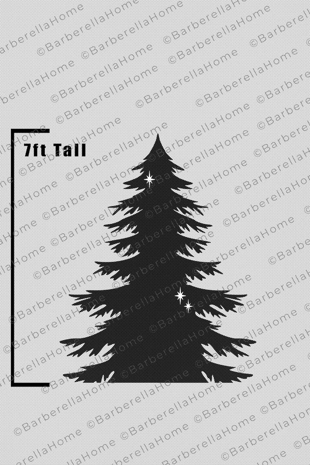 7ft Christmas Tree Template When Made. Printable Trace and Cut Christmas Silhouette Decor Templat... | Etsy (US)