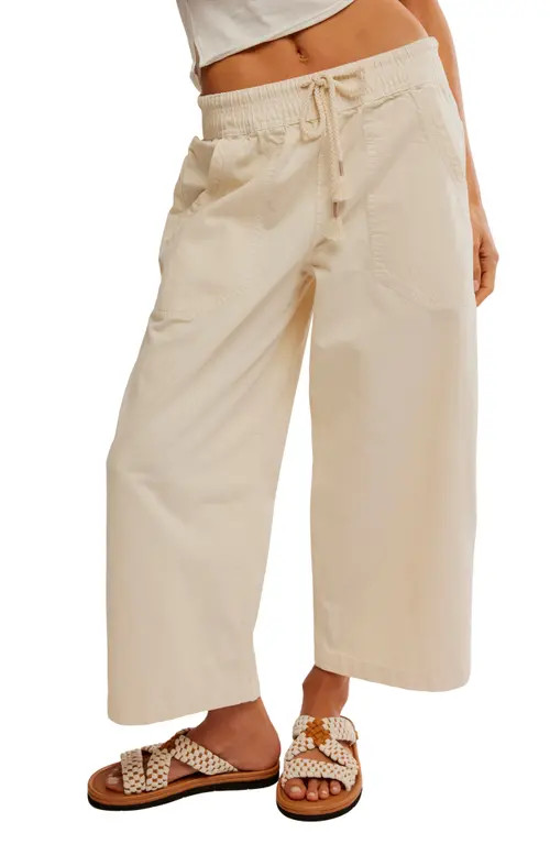 Free People Easy Peasy Wide Leg Drawstring Pants in Irie at Nordstrom, Size Large | Nordstrom