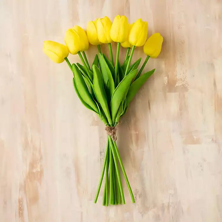 New!Yellow Real Touch Tulip Bouquet | Kirkland's Home