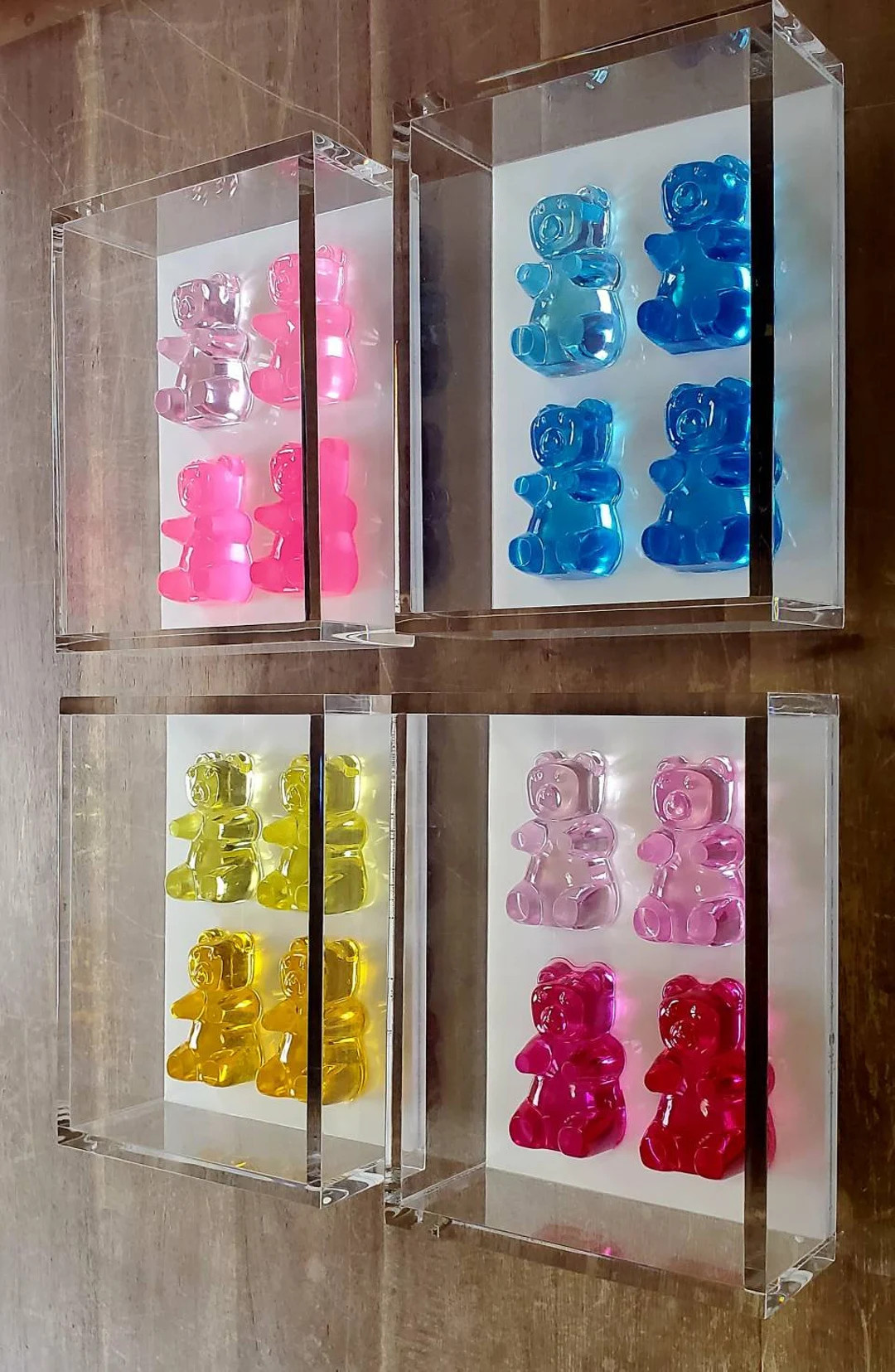 Pop Art, 1 Acrylic Frame, 4 Bear Sculptures, Kitchen Decor, Birthday Gift, Candy Decor, Gift for ... | Etsy (US)