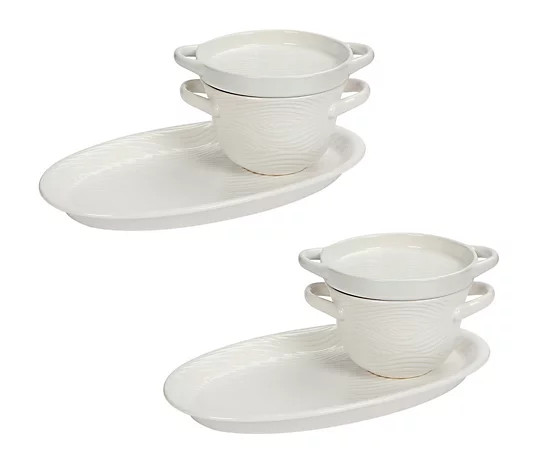 Temp-tations Woodland Set of 2 20 oz. Soup & Sandwich Sets w/ Lid-its - QVC.com | QVC