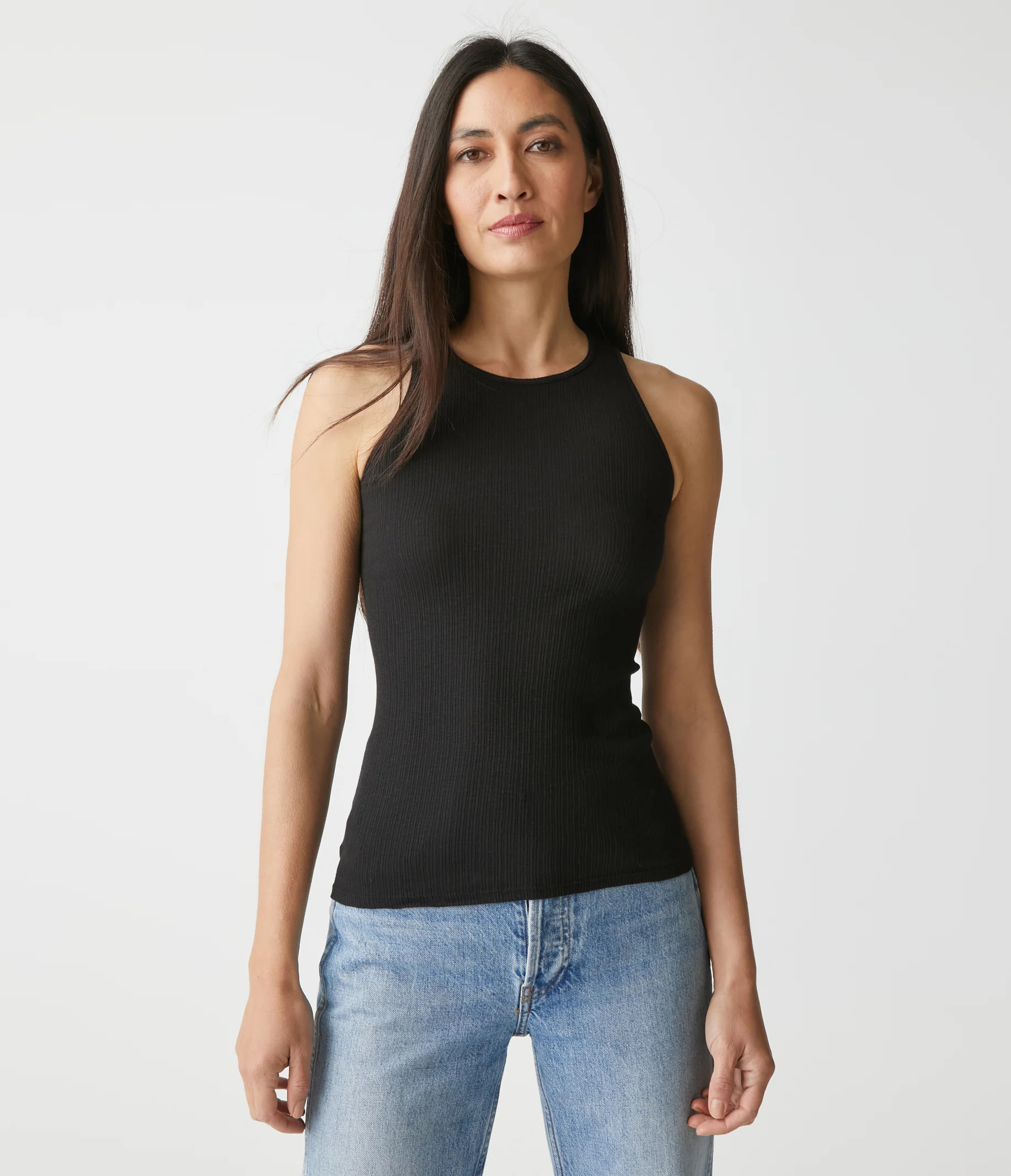 Alana Ribbed Halter Tank | MichaelStars.com