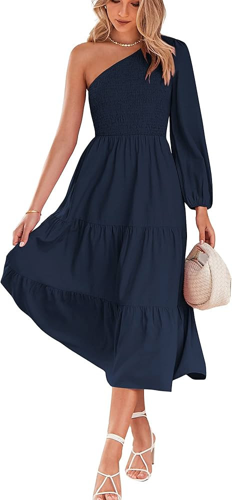 BTFBM Women Casual Long Sleeve Crew Neck Fall Dress Bohemian Relaxed Fit Floral Flowy Maxi Dresse... | Amazon (US)