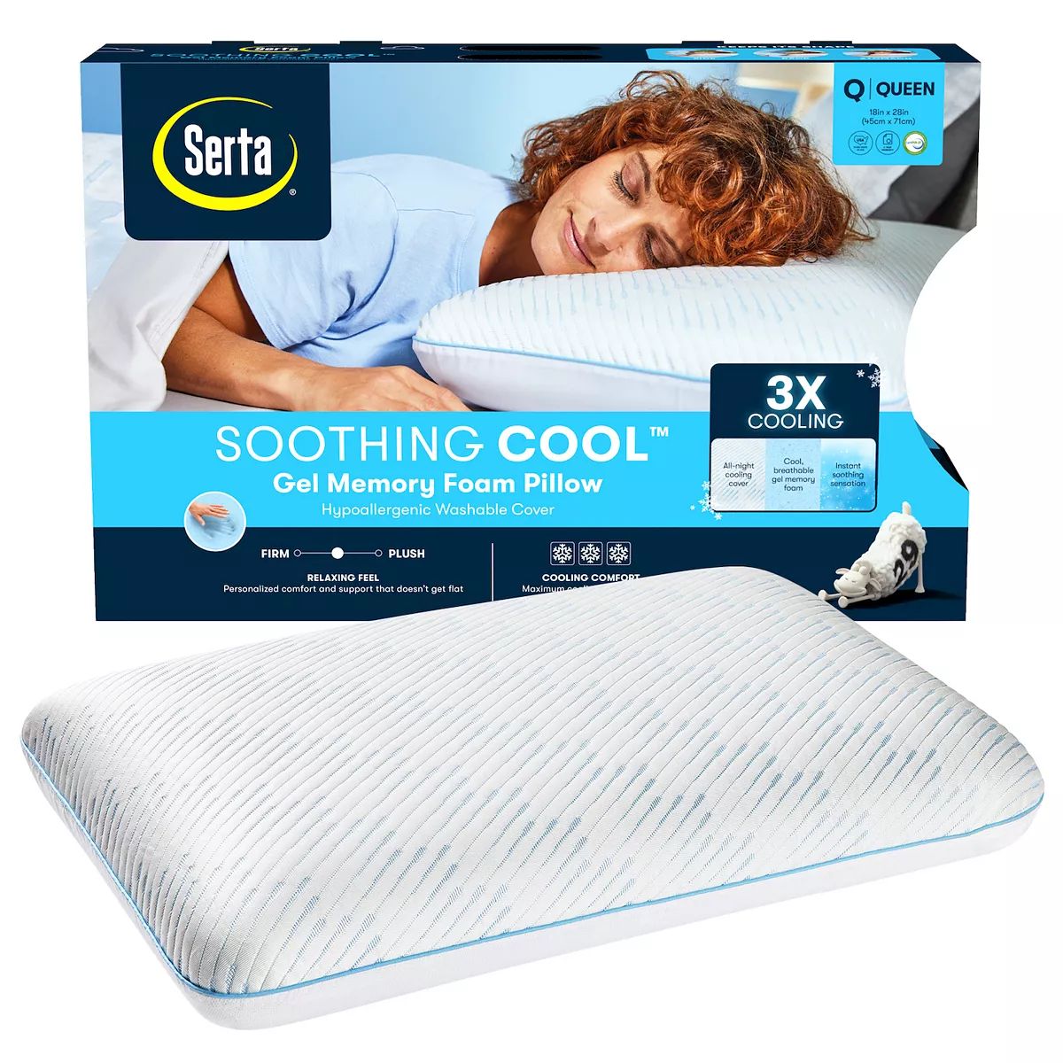 Serta® Soothing Cool™ Gel Memory Foam Pillow | Kohl's