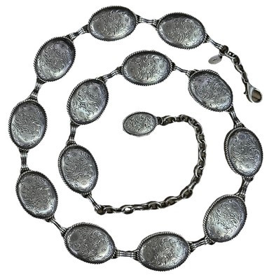 Tony Lama Ladies Belt Small Concho Link Western Chain Silver Tone Cowgirl | eBay | eBay US