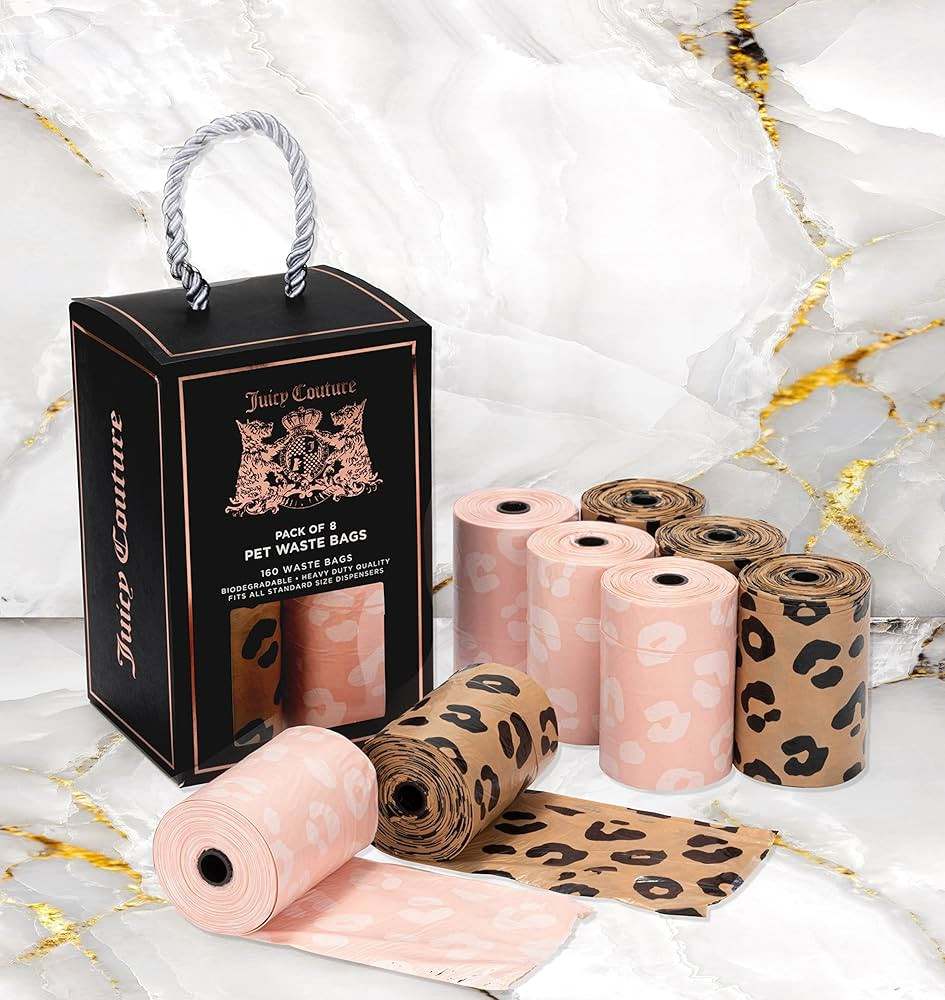Juicy Couture Dog Poop Bag Leopard Print– Disposable Easy Tear Doggie Poop Bags, Heavy-Duty, Le... | Amazon (US)