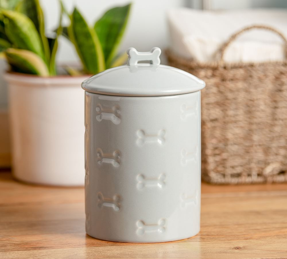 Classic Bone Treat Jar - Gray | Pottery Barn (US)