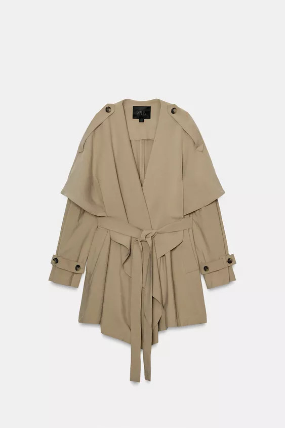 ZW COLLECTION SHORT FLOWING TRENCH COAT | Zara US
