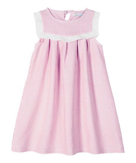 Sunshine Smocks Pink & White Stripe Yoke Dress - Infant, Toddler & Girls | Zulily