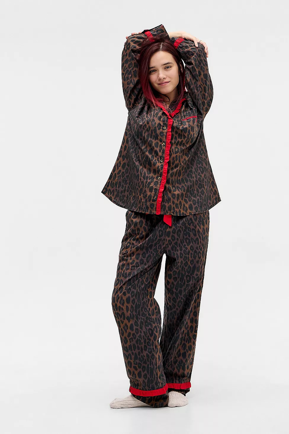 Damson Madder Antonia Leopard Pyjama Set | Urban Outfitters UK