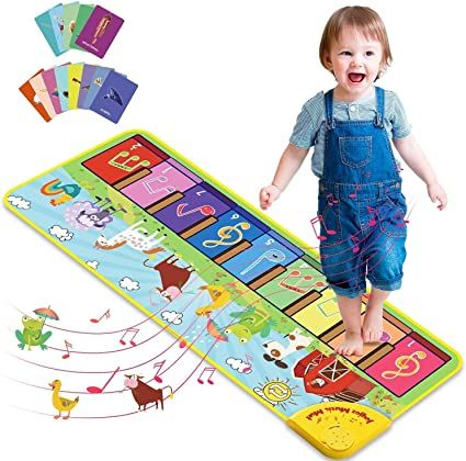 Baby Musical Mats with 25 Music Sounds, Musical Toys Child Floor Piano Keyboard Mat Carpet Animal... | Amazon (US)