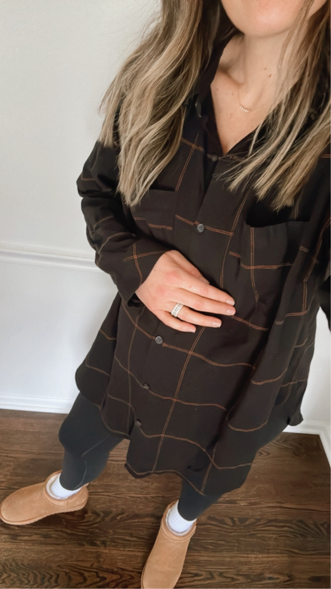 Flannel shirt. Leggings. High waist. Ugg boots. Crew socks. Maternity outfit. Bump style. Winter outfit. Plus size. Target style. Amazon finds. Winter style. Spring style. Casual chic. Everyday outfit. Mom style  

#LTKbump #LTKplussize #LTKfindsunder50
