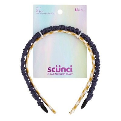 scunci Kids: Skinny Ruched Denim Headband - 2pk | Target