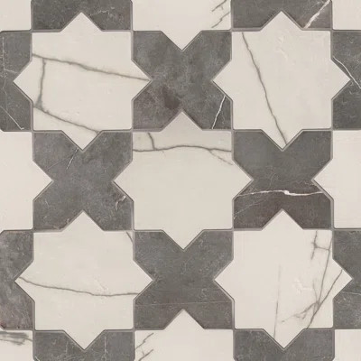 Istanbul Star with Cross 6 In. X 12 In. Porcelain Floor And Wall Tile Kit | Wayfair North America