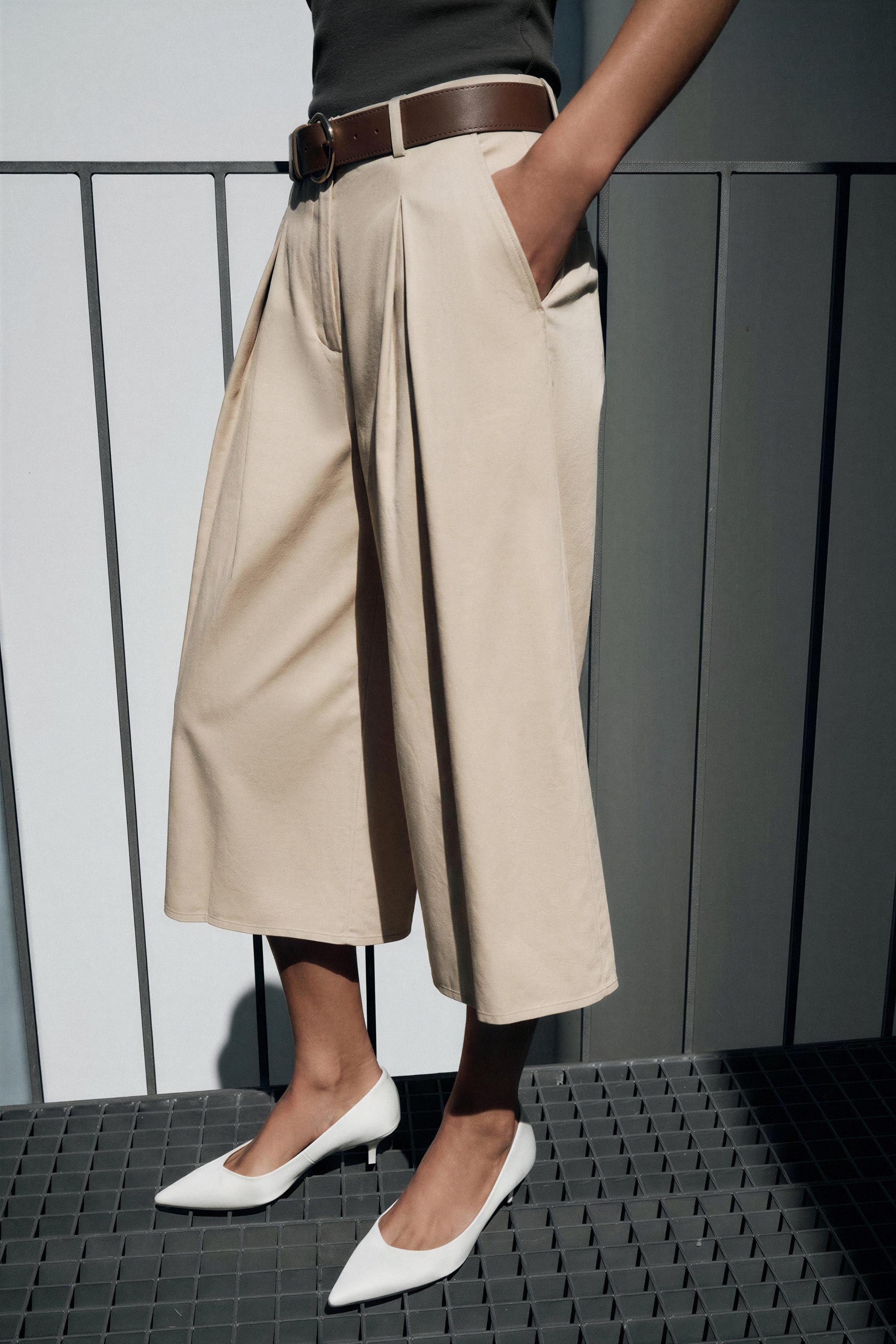 BELTED CULOTTE PANTS | Zara US