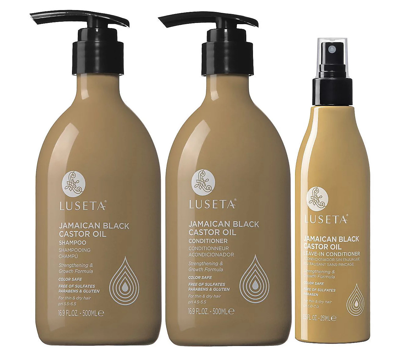 Luseta Jamaican Black Castor Oil Shampoo Condit ioner, Leave In | QVC