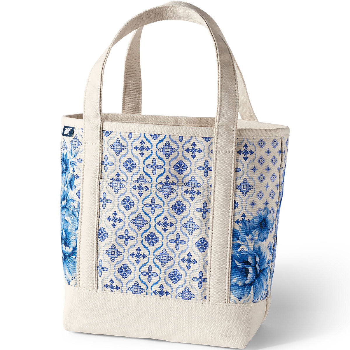 Medium Print 5 Pocket Open Top Canvas Tote Bag | Lands' End (US)