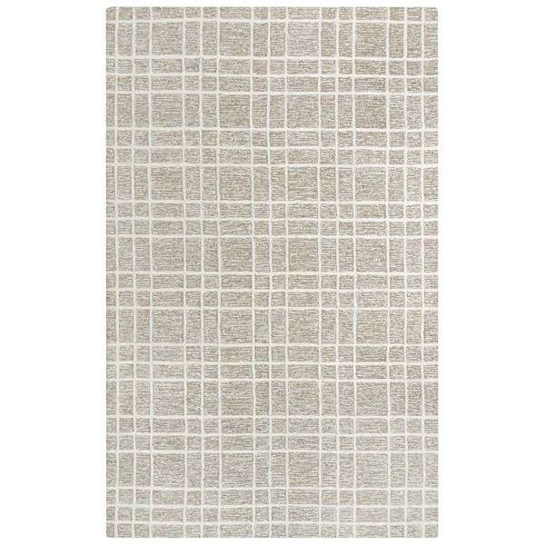 Alessa Plaid Handmade Tufted Wool Brown Area Rug | Wayfair North America