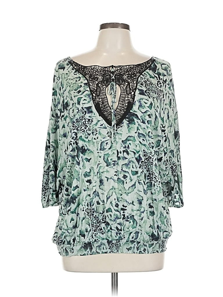 Unbranded 100% Rayon Teal 3/4 Sleeve Blouse Size L - 60% off | ThredUp (US)