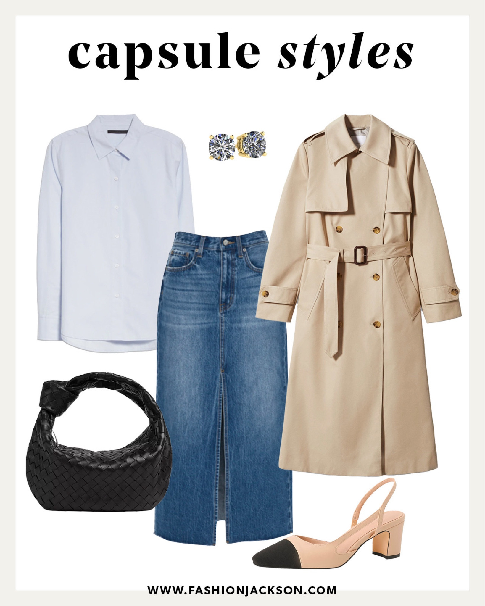 Spring capsule pieces mixed with last years spring capsule. Shirt discount code JACKSON15.  #springfashion #springoutfit #slingbacks #trench #capsule #fashionjackson

#LTKSeasonal #LTKsalealert #LTKstyletip