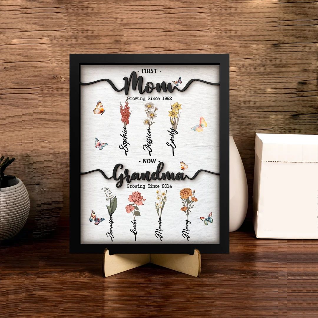 Personalized Flower Birth Month Garden Wooden Sign Frame, Mama's Garden Sign, Grandma Valentine S... | Etsy (US)