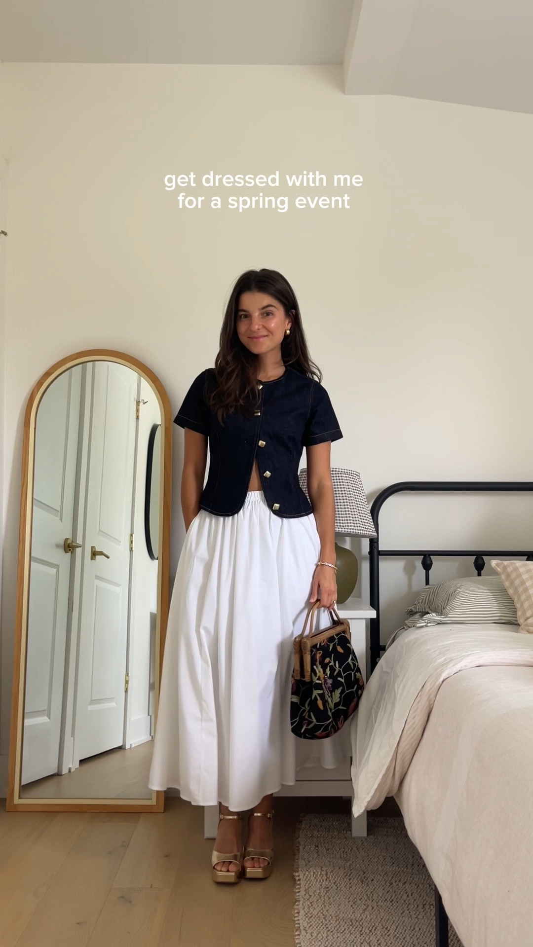 Code AFVIVIANE for extra 15% off!! 
spring outfit idea! Xxs in top & xxs petite in skirt, true size in heels! 
Earrings: code VIV15 

#LTKFindsUnder100 #LTKSeasonal #LTKPetite