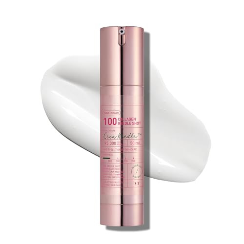 VT COSMETICS Pink Reedle Shot 100 Serum with 500Da Collagen Extract & Spicule Microneedling Formula, Korean Skin Booster, 1.69 fl oz(50ml) | Amazon (US)