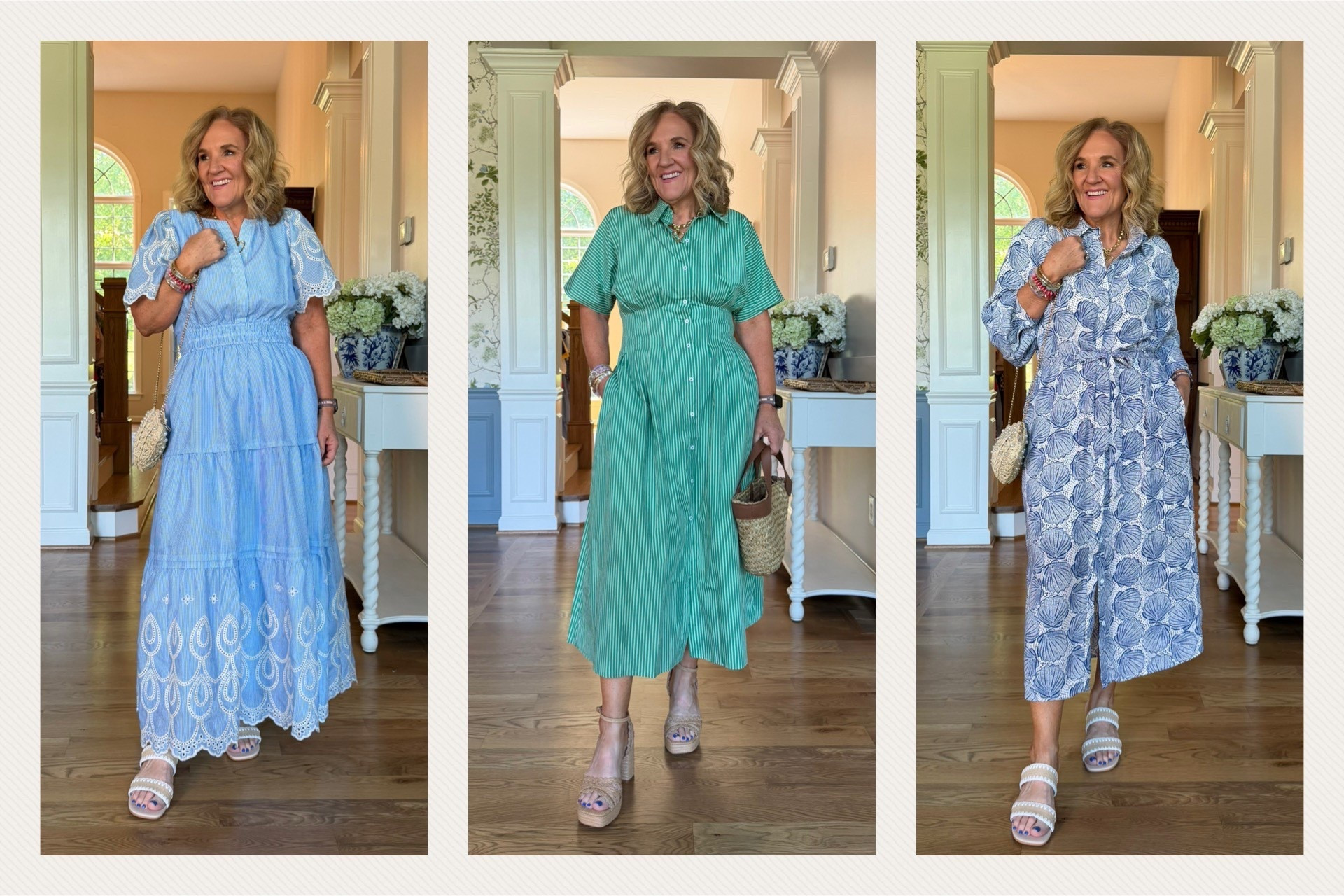 Avara 15% off code NANETTE15

Dresses size medium 
On the green, you could size up if you’re thicker in the middle 

Most items are true to size, I’m wearing a medium, 8, 29 in all except the following recommendations:
Red jeans definitely size up. I orders an 8/29 and they are too tight. Next size up would be better
Tammy gauze top I sized down to a small for a more tailored look. Medium would have been a bit more relaxed.
The Seychelles sandals are very comfortable. Cushioned footbed, so pretty with dresses or jeans. If in-between, size down.

Spring outfits 2026 Memorial Day outfit summer casual colored jeans Mother’s Day dress 

#LTKWedding #LTKMothersDay #LTKOver40