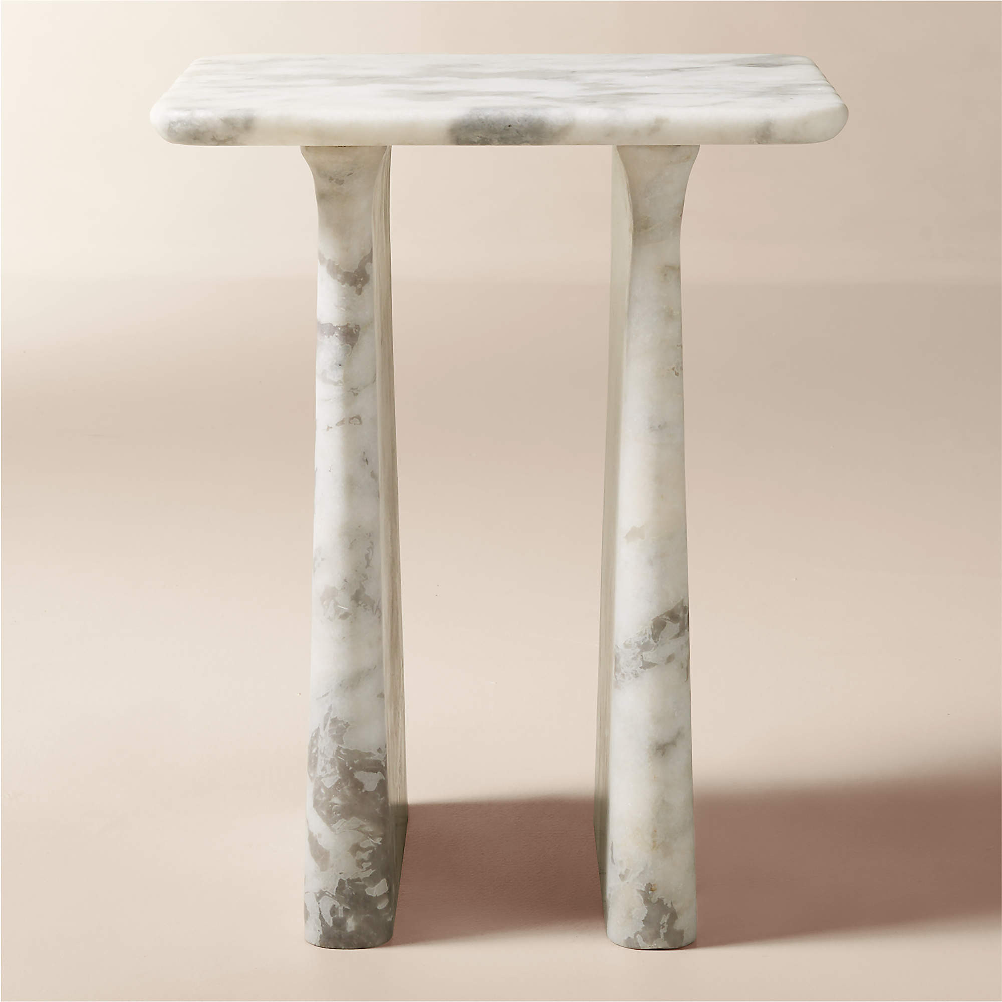 Almera White Marble Side Table + Reviews | CB2 | CB2