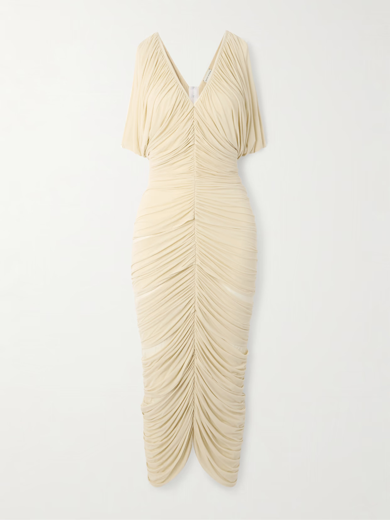Magda Butrym - Ruched Stretch-jersey Midi Dress - Neutrals | NET-A-PORTER (US)