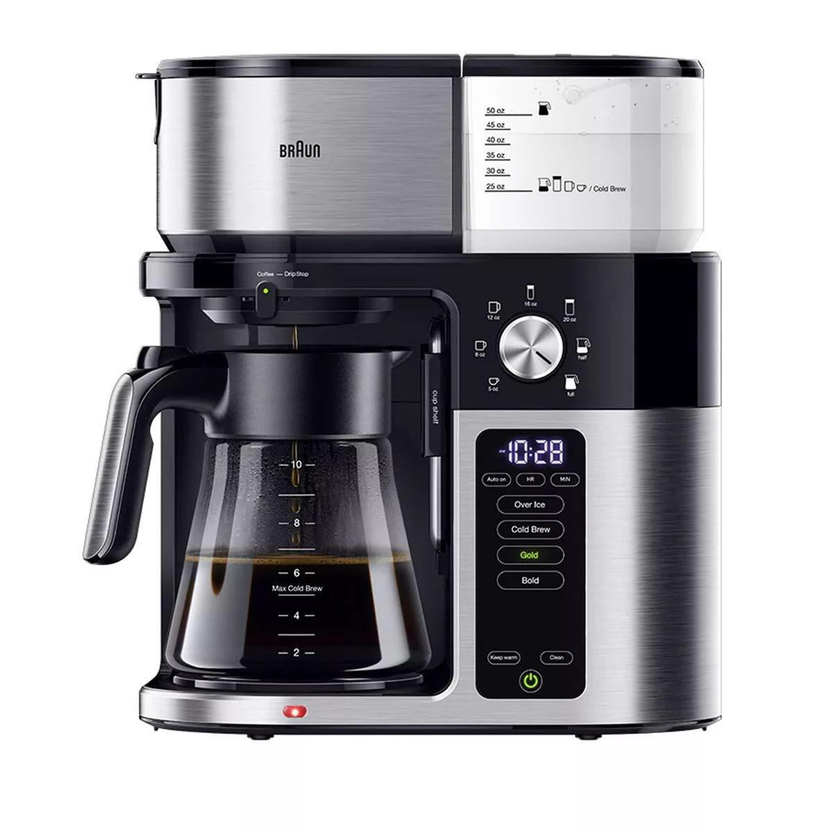 Braun MultiServe Plus 10-Cup Pod Free Drip Coffee Maker, 7 Brew Sizes / Hot & Cold Brew, KF9250BK | Target