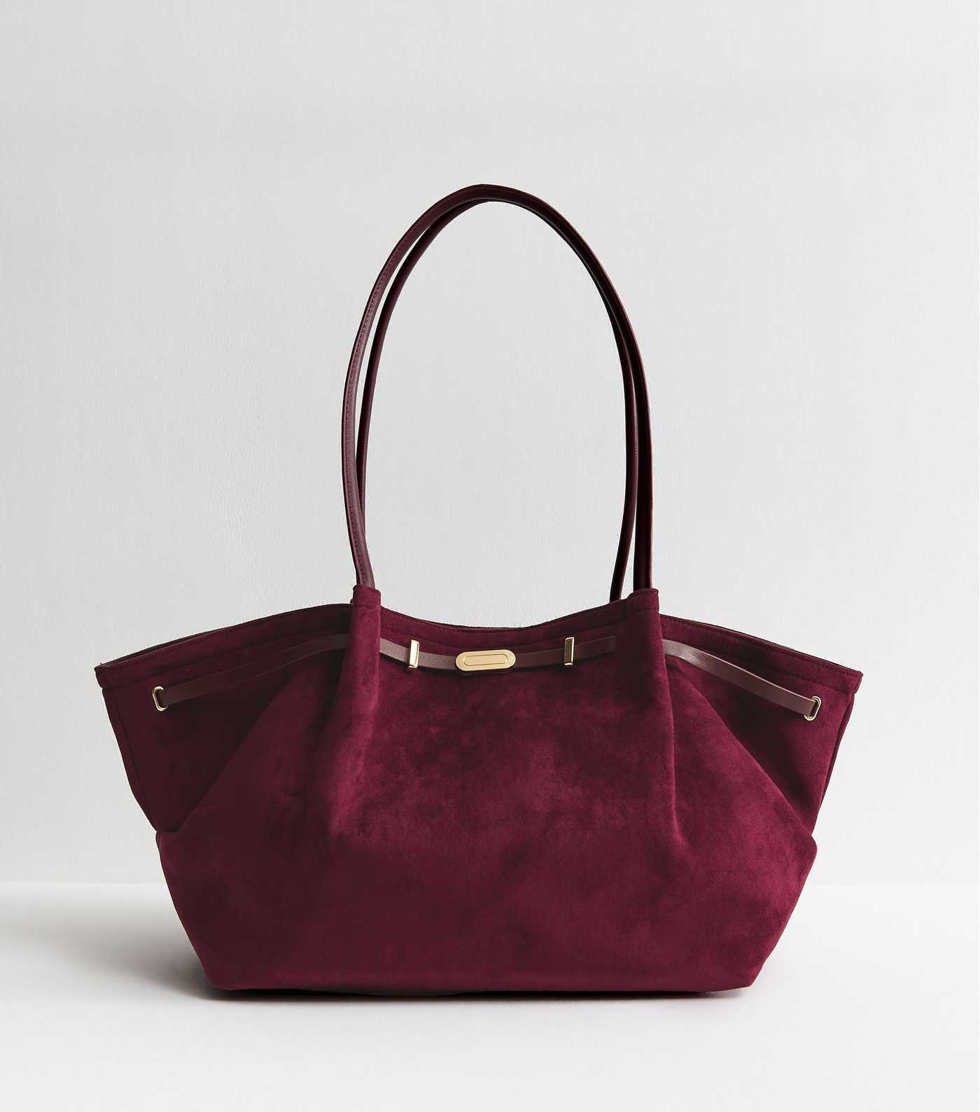 Burgundy Faux Suede Winged Tote Bag | New Look | New Look (UK)