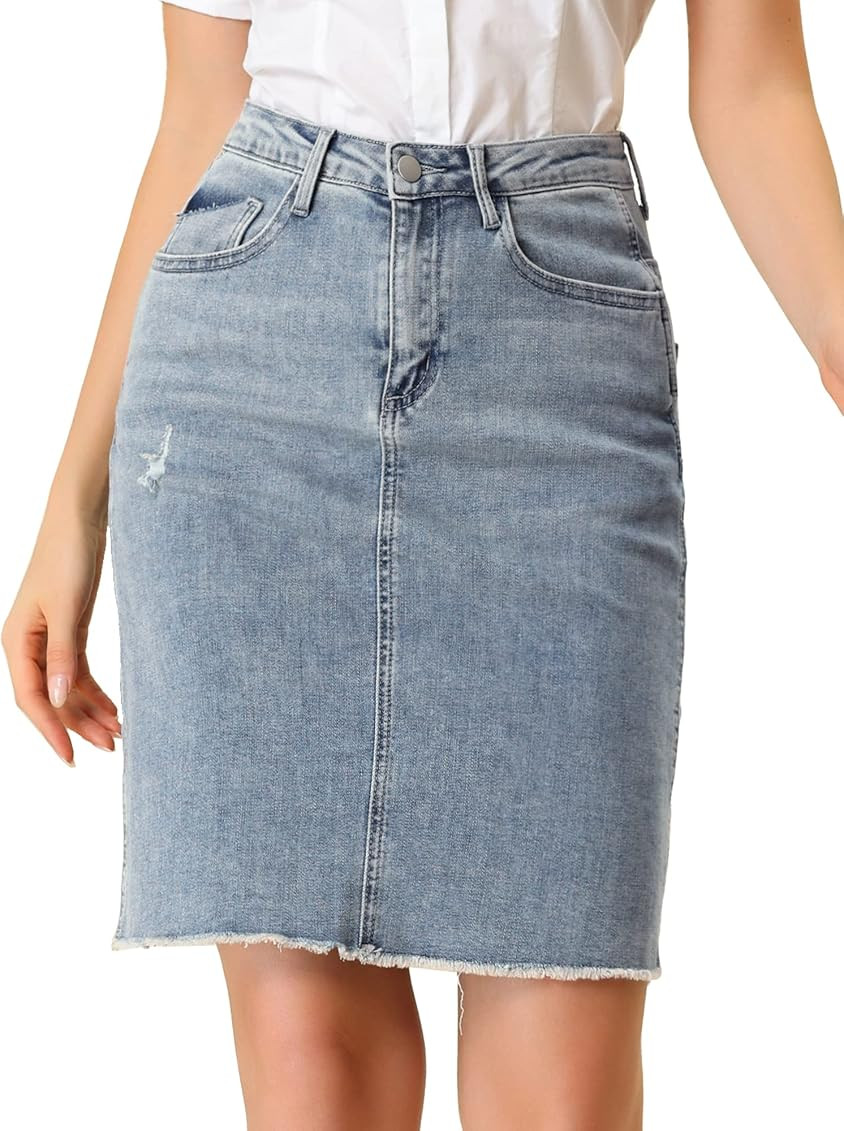 Vetinee Women's Button Down Denim Shirt Collared Casual Long Sleeve Pocket Tops | Amazon (US)