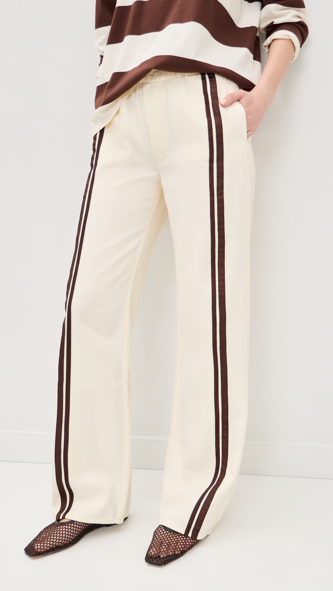 rag & bone Featherweight Logan Pull On Track Pants Ecru Sport XL | Shopbop