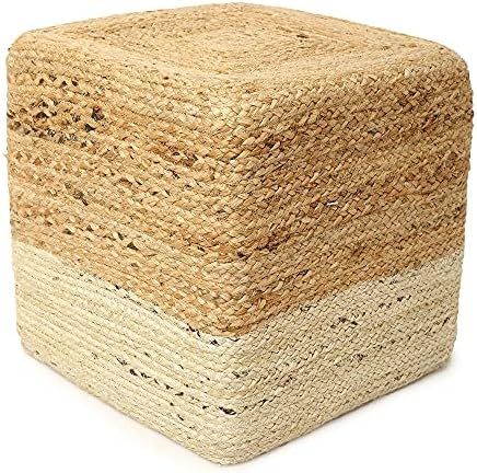 REDEARTH Cube Pouf Ottoman -Braided Pouffe Accent Chair Square Seat Footrest for Living Room, Bed... | Amazon (US)