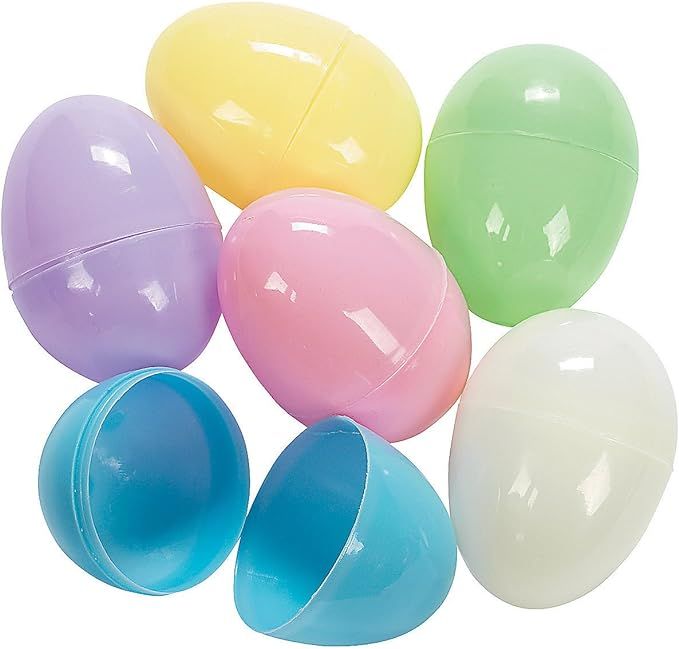 Fun Express Large Pastel Easter Eggs - Set of 12 Eggs, 3 inch Size - Easter Hunt Party Supplies | Amazon (US)