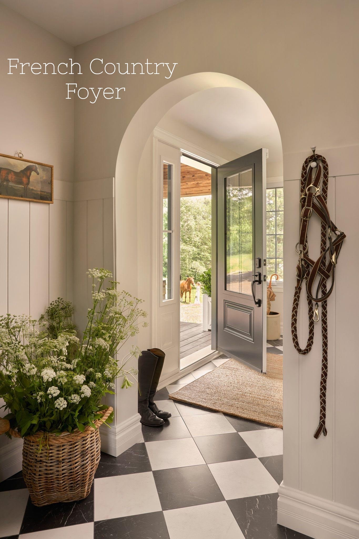 French Country Foyer with Marble Checkered Floor


A French country foyer with timeless black-and-white marble flooring and soft white walls welcomes you warmly. The braided jute rug and archway leading to the rest of the house add cozy elegance. Natural light pours through sidelights and windows, highlighting every charming detail.

Full tour + sources: 🔗 https://www.homebunch.com/french-country-home-with-earth-tone-interiors/

Design: @AKBDesign
Photography: @sylvieli


💡 Follow Home Bunch for more home inspiration — here you always get to know and shop what you see!


#FrenchCountryFoyer #EntrywayDesign #MarbleFloor #InteriorDesign #HomeBunch #TimelessInteriors #InteriorInspiration #HomeDetails #CozyFoyer

#LTKvlog #LTKSaleAlert #LTKHome