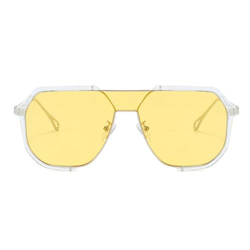 willochra Fashion Oversized Square Women Sunglasses Vintage Punk Men Outdoor Eyewear Shades UV400 (yellow) | Amazon (US)
